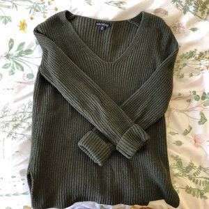 green JCrew mercantile sweater
